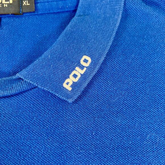 Polo Golf Ralph Lauren Vintage Made in USA Shirt Men's XL Royal and Navy Blue - Picture 3 of 10